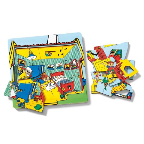 Drewniana układanka puzzle warstwowe Pippi Langstrumpf zabawka dla dzieci