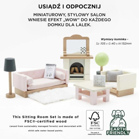 Drewniane mebelki do domku dla lalek salon Daisylane, zestaw Le Toy Van