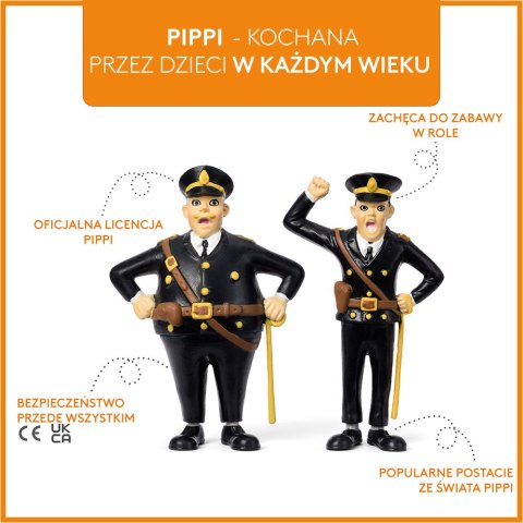 Figurki Kling i Klang zestaw, Pippi Langstrumpf, policja zabawka dla dzieci