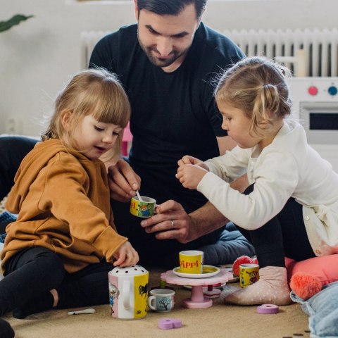 Porcelanowy zestaw do herbaty dla dzieci, Pippi Langstrumpf, naczynia kubki