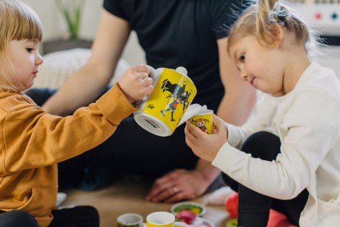 Porcelanowy zestaw do herbaty dla dzieci, Pippi Langstrumpf, naczynia kubki