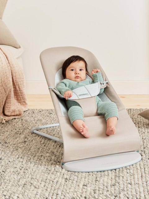 BABYBJORN - leżaczek BALANCE SOFT WOVEN/JERSEY - Beż/Szary