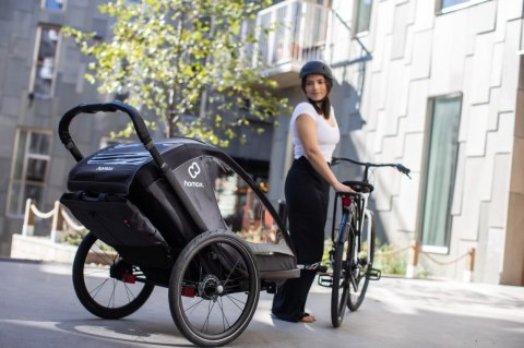 Hamax - Przyczepka rowerowa COCOON, podwójna - Grey/black