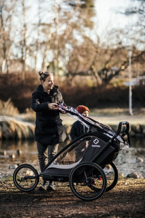 Hamax - Przyczepka rowerowa COCOON, podwójna - Grey/black