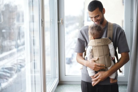 BABYBJORN MINI Woven - nosidełko, beżowe