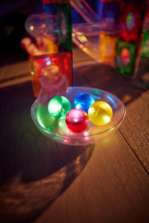 Cleverclixx - Klocki magnetyczne Ball Run Dazzling Lights Pack Intense - 100 el.