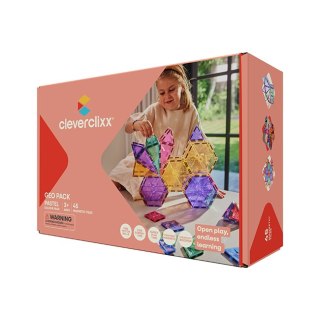 Cleverclixx - Klocki magnetyczne Geo Pack Pastel - 45 el.