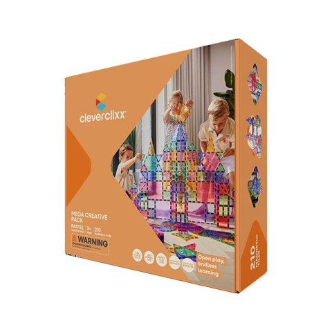 Cleverclixx - Klocki magnetyczne Mega Creative Pack Pastel - 210 el.