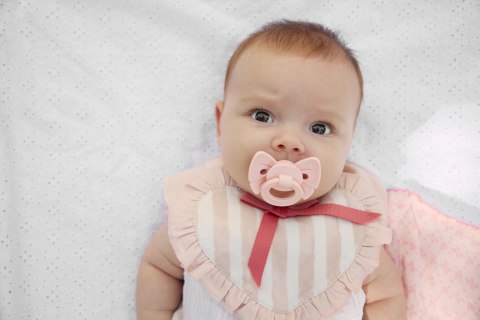 ELODIE DETAILS - smoczek silikonowy Binky Bow 3m+, misty pink