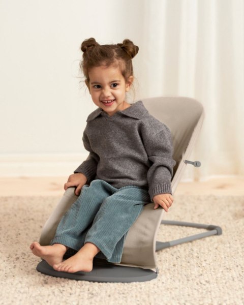 BABYBJORN - leżaczek BALANCE SOFT WOVEN/JERSEY Tri Fabric, Piaskowoszary