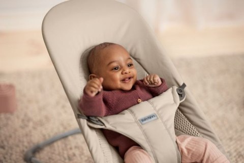 BABYBJORN - leżaczek BALANCE SOFT WOVEN/JERSEY Tri Fabric, Piaskowoszary