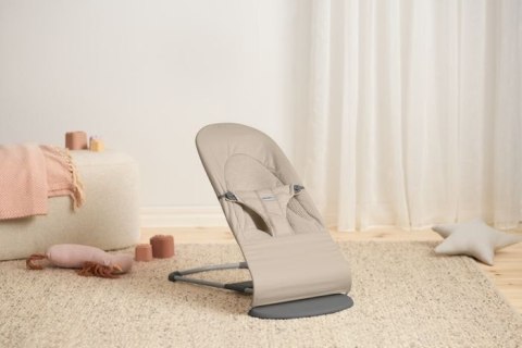 BABYBJORN - leżaczek BALANCE SOFT WOVEN/JERSEY Tri Fabric, Piaskowoszary