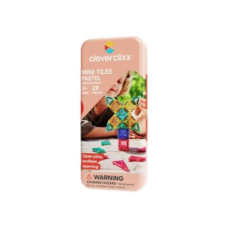Cleverclixx - Klocki magnetyczne Mini Tiles Pack Pastel 28 el.