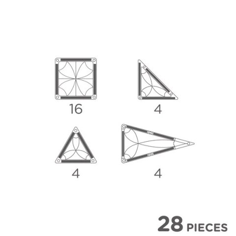 Cleverclixx - Klocki magnetyczne Mini Tiles Pack Pastel 28 el.