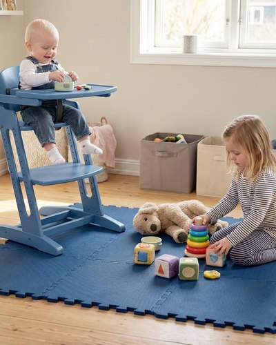 BabyDan - krzesełko do karmienia DanChair + tacka DanTray ZESTAW, dusty blue