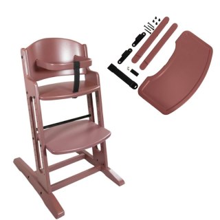 BabyDan - krzesełko do karmienia DanChair + tacka DanTray ZESTAW, warm rose