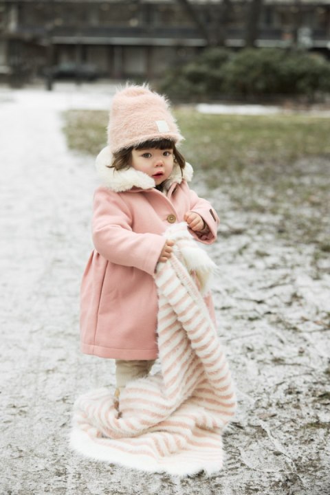 Elodie Details Czapka zimowa, Furry Knit - Powder Pink - 2-3 lata