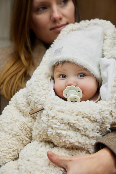 Elodie Details - Czapka zimowa, Furry Knit - Vanilla White - 1-2 lata