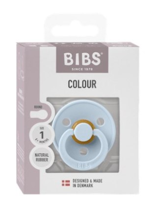 BIBS COLOUR 1 PACK BABY BLUE S Smoczek Uspokajający kauczuk Hevea