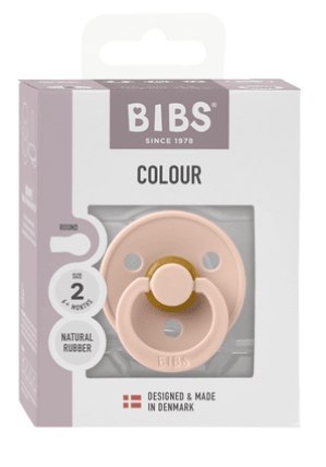 BIBS COLOUR 1 PACK BLUSH M Smoczek Uspokajający kauczuk Hevea