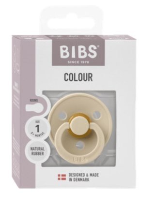 BIBS COLOUR 1 PACK VANILLA S Smoczek Uspokajający kauczuk Hevea