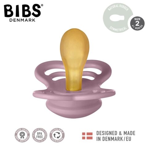 BIBS SUPREME 2-PACK DUSKY LILAC & HEATHER M Smoczek symetryczny kauczuk Hevea