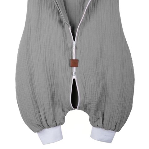 Hi Little One śpiworek do spania z nogawkami dla Niemowlaka TOG 1,0 BIO muślin SLEEPY BUNNY Gray/Baby Blue roz M