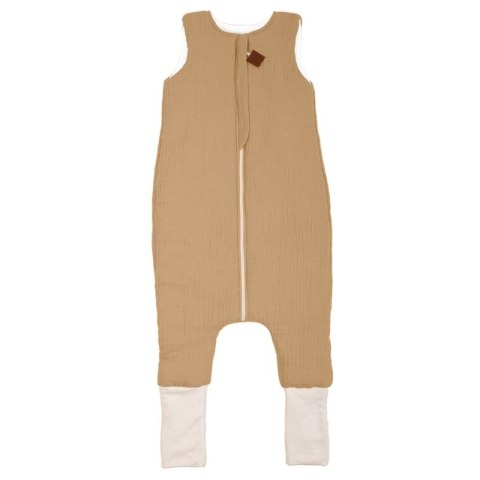 Hi Little One śpiworek dwustronny z nogawkami TOG 1,5 BIO muślin SLIM BAG BEIGE/WHITE roz S