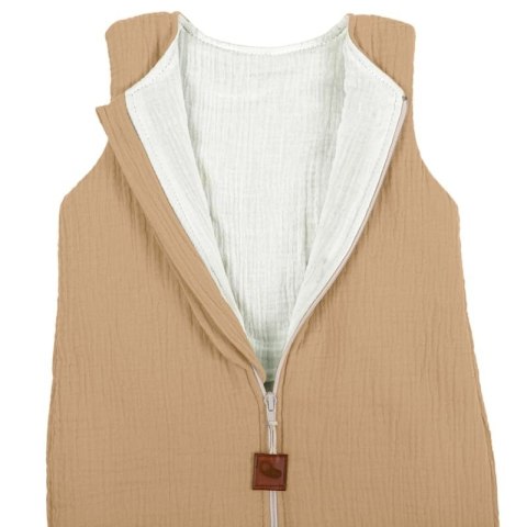 Hi Little One śpiworek dwustronny z nogawkami TOG 1,5 BIO muślin SLIM BAG BEIGE/WHITE roz S