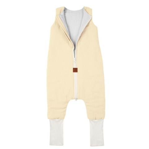 Hi Little One śpiworek dwustronny z nogawkami TOG 1,5 BIO muślin SLIM BAG CREAM/WHITE roz M