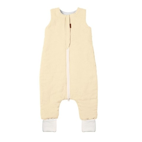 Hi Little One śpiworek dwustronny z nogawkami TOG 1,5 BIO muślin SLIM BAG CREAM/WHITE roz M