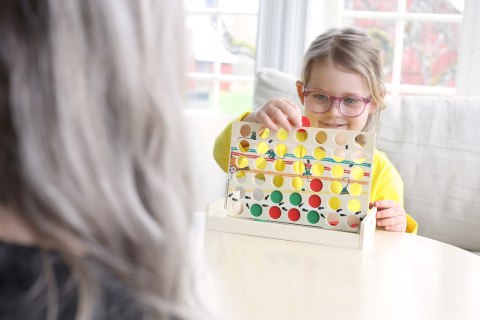 Drewniana gra edukacyjna 4 Cztery W Rzędzie Connect 4 zabawka gry Pippi