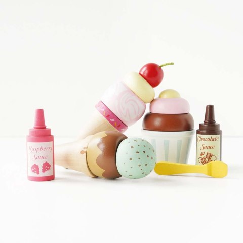 Drewniane lody rożki zestaw Carlo's Gelato, zabawka, lodziarnia, Le Toy Van
