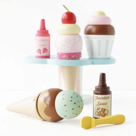Drewniane lody rożki zestaw Carlo's Gelato, zabawka, lodziarnia, Le Toy Van