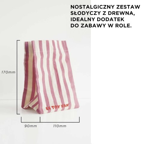 Drewniane słodycze zestaw, zabawka dla dzieci, zabawa w sklep, Le Toy Van
