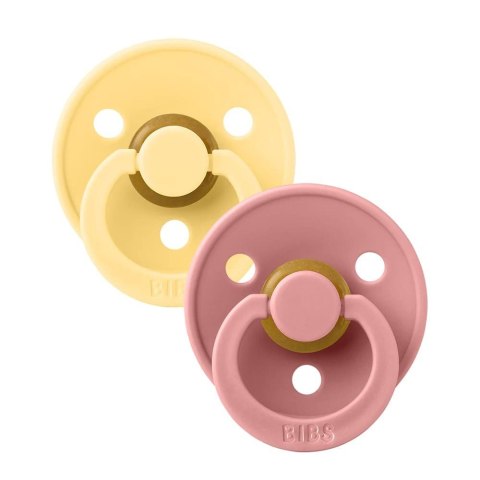 BIBS COLOUR 2-PACK PALE BUTTER & DUSTY PINK S Smoczek Uspokajający kauczuk Hevea