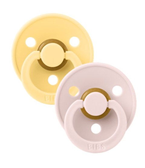 BIBS COLOUR 2-PACK PALE BUTTER & PETAL M Smoczek Uspokajający kauczuk Hevea