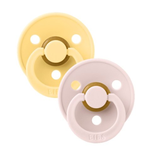 BIBS COLOUR 2-PACK PALE BUTTER & PETAL S Smoczek Uspokajający kauczuk Hevea