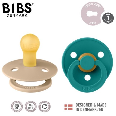 BIBS COLOUR 2-PACK TAUPE & SCUBA S Smoczek Uspokajający kauczuk Hevea