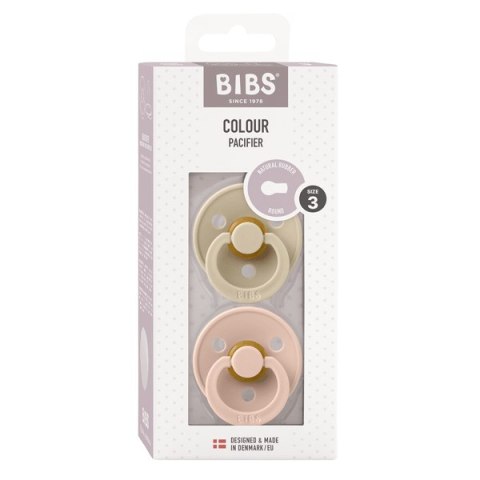 BIBS COLOUR 2-PACK BLUSH & VANILLA L Smoczek Uspokajający kauczuk Hevea