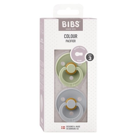 BIBS COLOUR 2-PACK CLOUD & SAGE L Smoczek Uspokajający kauczuk Hevea