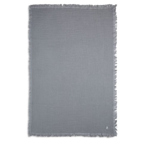 Jollein kocyk do wózka fotelika i kołyski muślinowy 100x75 cm FRINGE Storm Grey