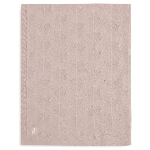Jollein kocyk do wózka fotelika i kołyski tkany 100x75 cm SHELL KNIT GOTS Wild Rose