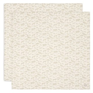 Jollein 2 otulacze niemowlęce Hydrophilic 115x115 cm Zwierzęta ANIMALS Nougat