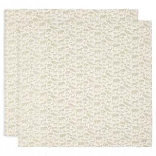 Jollein 2 otulacze niemowlęce Hydrophilic 115x115 cm Zwierzęta ANIMALS Olive Green