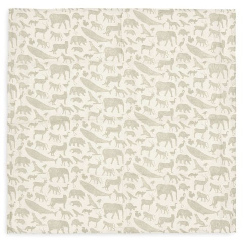 Jollein 2 otulacze niemowlęce Hydrophilic 115x115 cm Zwierzęta ANIMALS Olive Green