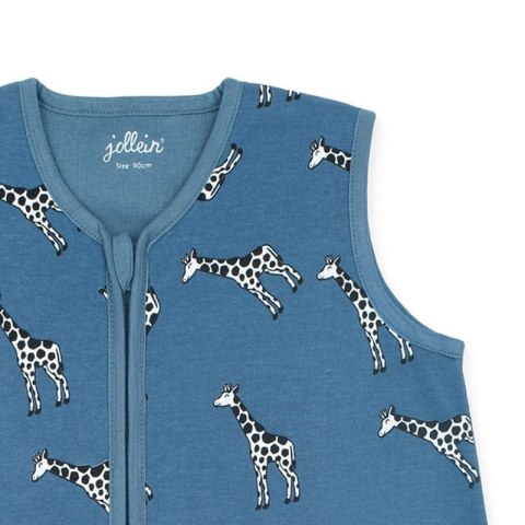Jollein śpiworek niemowlęcy do spania 0,5 TOG GIRAFFE Jeans Blue 90 cm