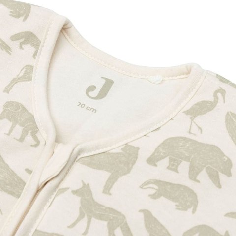 Jollein śpiworek niemowlęcy do spania całoroczny z odpinanymi rękawami ANIMALS OLIVE GREEN 70 cm