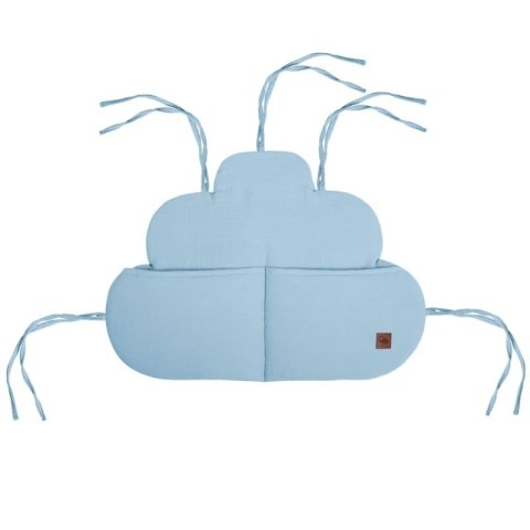 Hi Little One ochraniacze panelowe do łóżeczka z organizerem z oddychającej BIO bawełny CLOUD Baby Blue