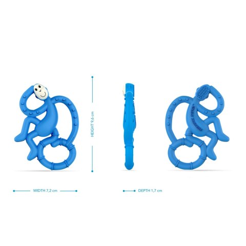 Matchstick Monkey Mini gryzak silikonowy sensoryczny ze szczoteczką Blue